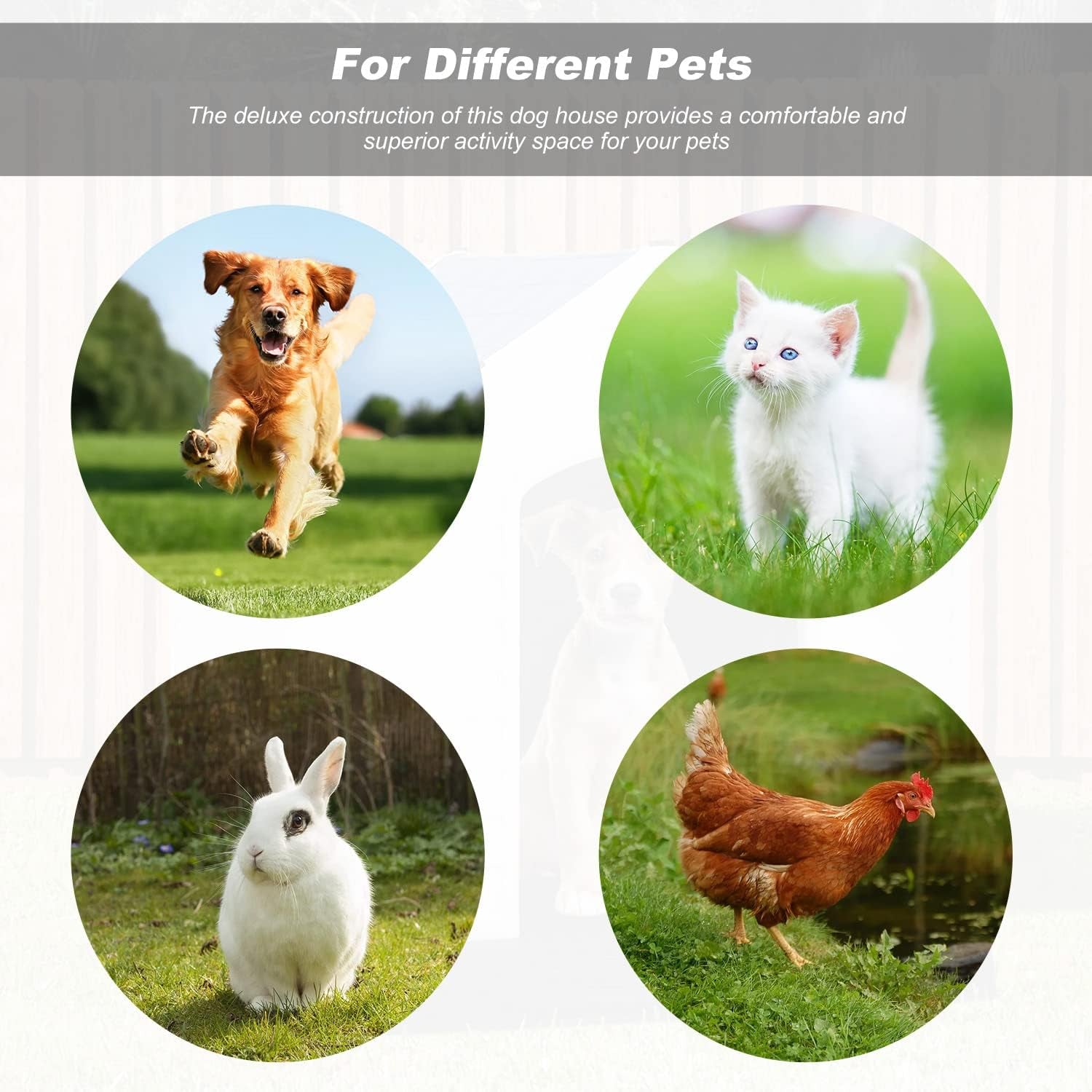 Dog House Indoor Outdoor Durable Ventilate Waterproof Pet Plastic Dog House for Small Medium Large Dogs Insulated Puppy Shelter Kennel Crate with Air Vents and Elevated Floor