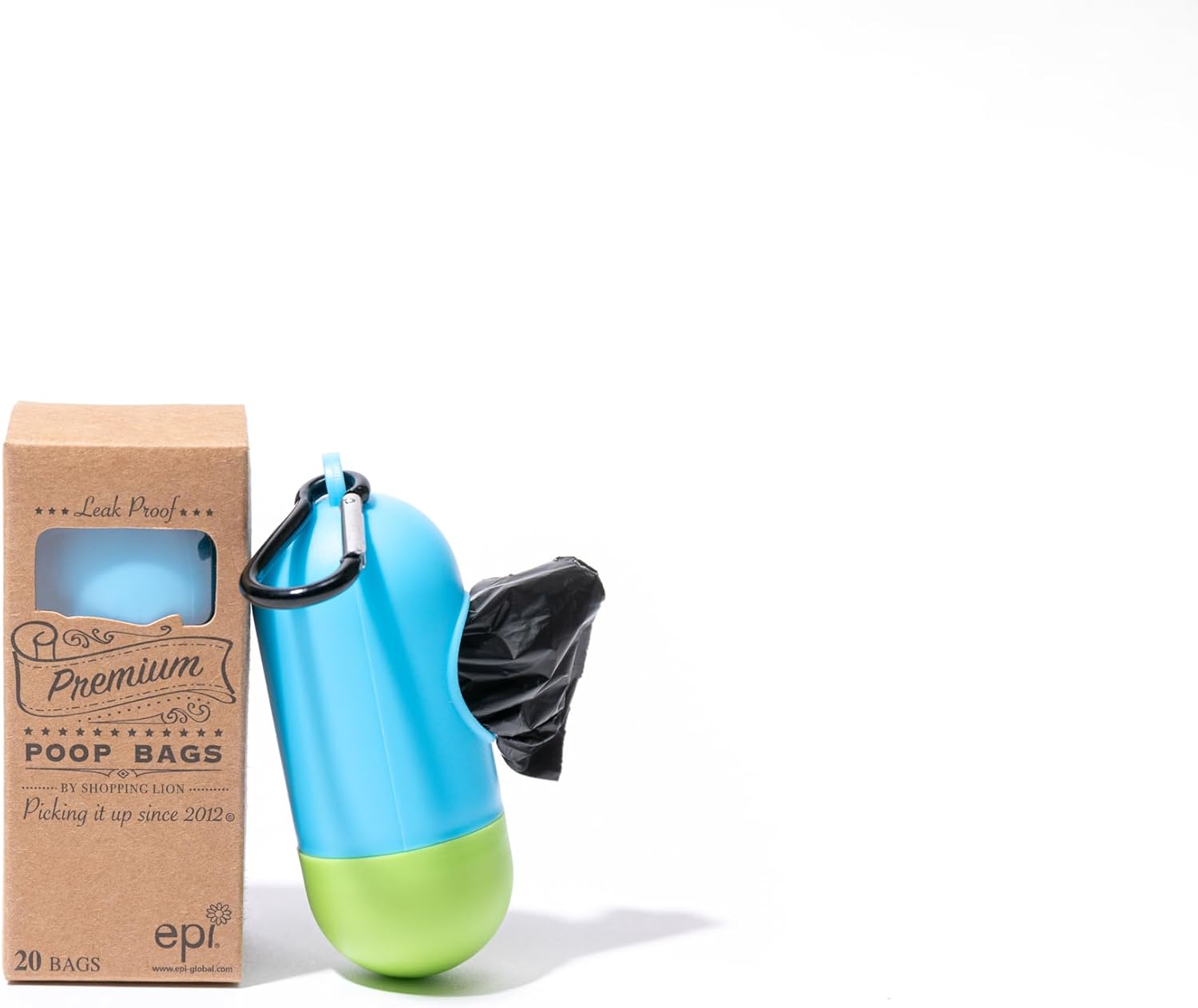 20 Dog Poop Bags with Dispenser and Leash Clip, Guaranteed Leak-Proof, Extra Thick and Strong Poop Bags for Dogs, Pet Waste Bags Made with EPI Technology
