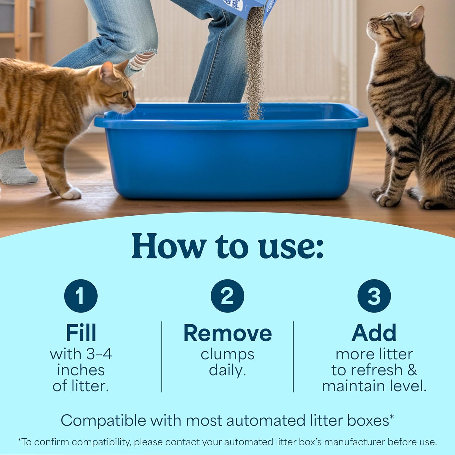 Extreme Multi Cat Clumping Litter with Febreze Freshness, Low Dust, Odor Control with Ammonia Block Tech, Compatible in Automatic Litter Boxes, 14 Lb. Box