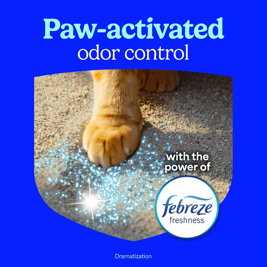 Extreme Multi Cat Clumping Litter with Febreze Freshness, Low Dust, Odor Control with Ammonia Block Tech, Compatible in Automatic Litter Boxes, 14 Lb. Box