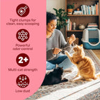 Extreme Multi Cat Clumping Litter with Febreze Freshness, Low Dust, Odor Control with Ammonia Block Tech, Compatible in Automatic Litter Boxes, 14 Lb. Box