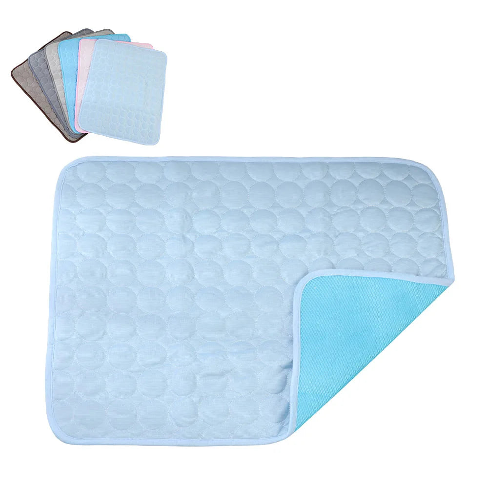 Pet Cooling Mats Dog Cartoon Ice Silk Summer Cooling Pet Bed Rectangle Sofa Mat Breathable Non-Slip Anti-Bite Luxury Modern