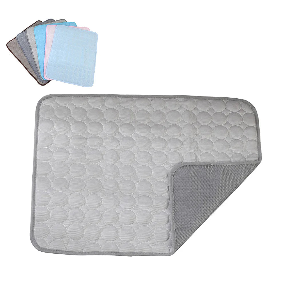 Pet Cooling Mats Dog Cartoon Ice Silk Summer Cooling Pet Bed Rectangle Sofa Mat Breathable Non-Slip Anti-Bite Luxury Modern