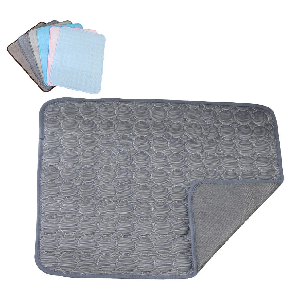 Pet Cooling Mats Dog Cartoon Ice Silk Summer Cooling Pet Bed Rectangle Sofa Mat Breathable Non-Slip Anti-Bite Luxury Modern