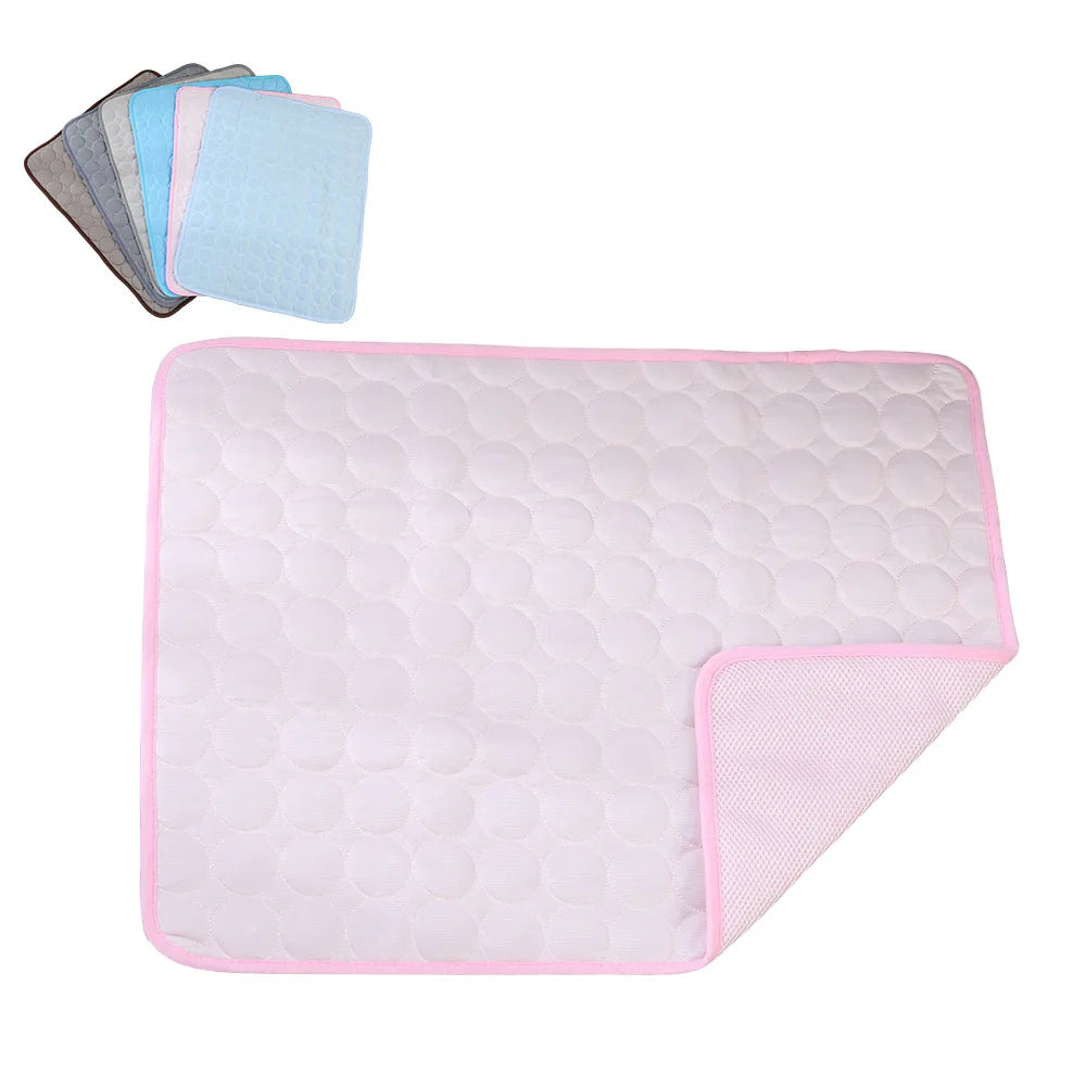 Pet Cooling Mats Dog Cartoon Ice Silk Summer Cooling Pet Bed Rectangle Sofa Mat Breathable Non-Slip Anti-Bite Luxury Modern
