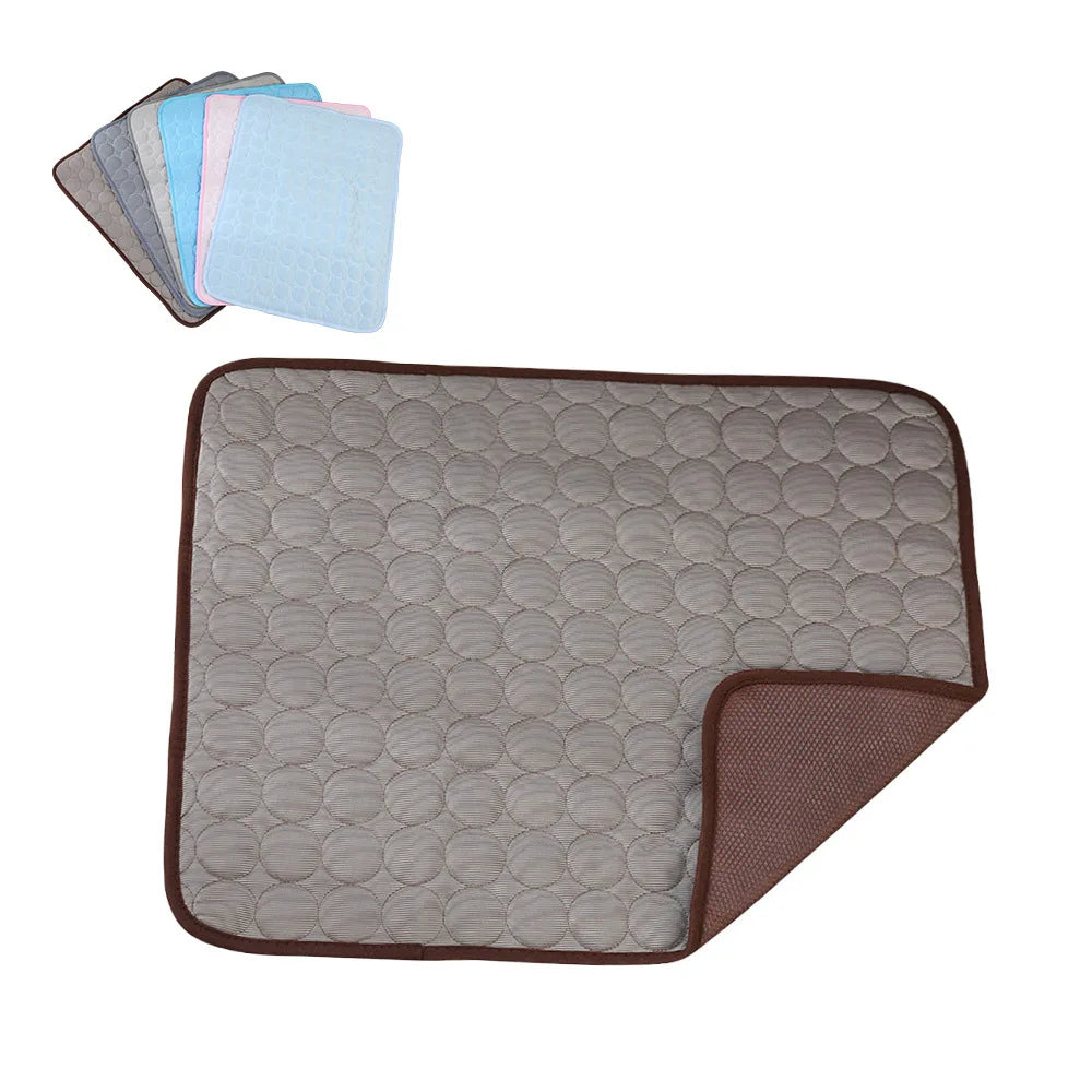 Pet Cooling Mats Dog Cartoon Ice Silk Summer Cooling Pet Bed Rectangle Sofa Mat Breathable Non-Slip Anti-Bite Luxury Modern