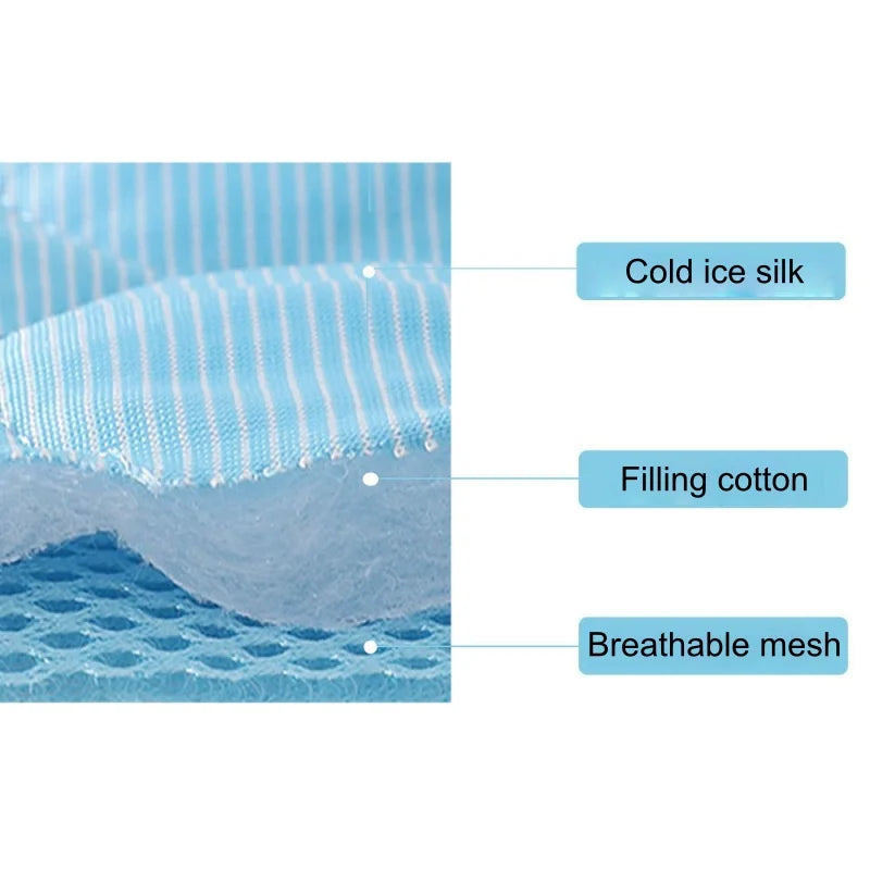 Pet Cooling Mats Dog Cartoon Ice Silk Summer Cooling Pet Bed Rectangle Sofa Mat Breathable Non-Slip Anti-Bite Luxury Modern