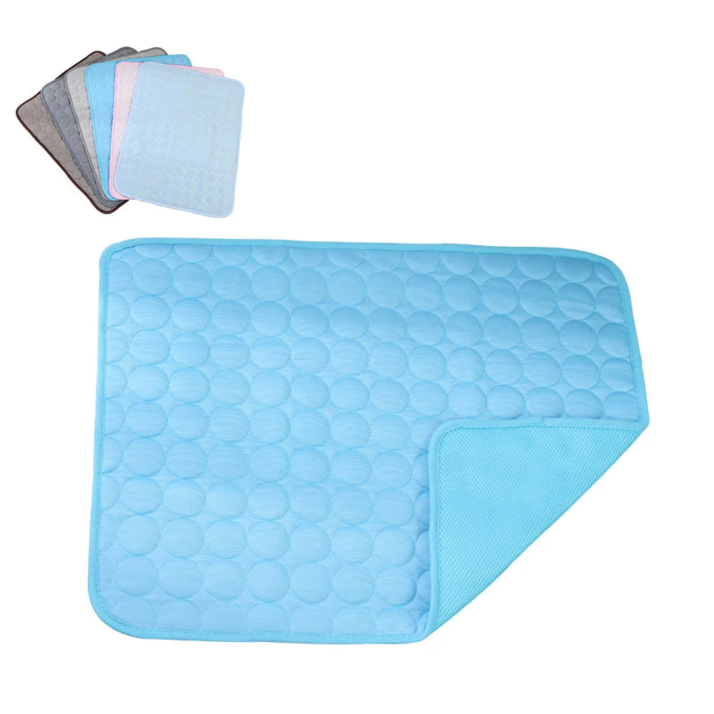 Pet Cooling Mats Dog Cartoon Ice Silk Summer Cooling Pet Bed Rectangle Sofa Mat Breathable Non-Slip Anti-Bite Luxury Modern