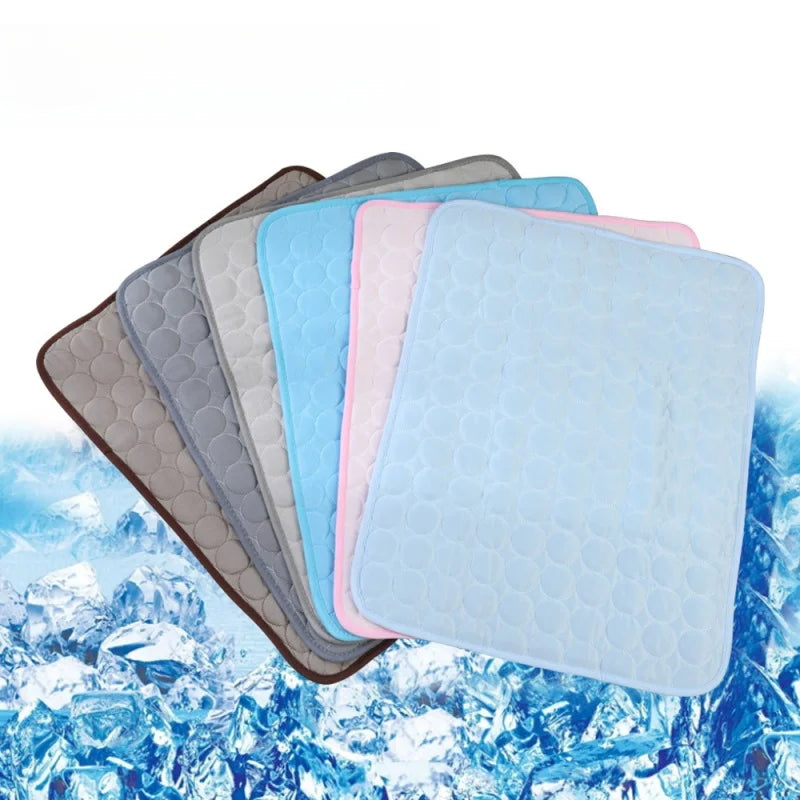 Pet Cooling Mats Dog Cartoon Ice Silk Summer Cooling Pet Bed Rectangle Sofa Mat Breathable Non-Slip Anti-Bite Luxury Modern